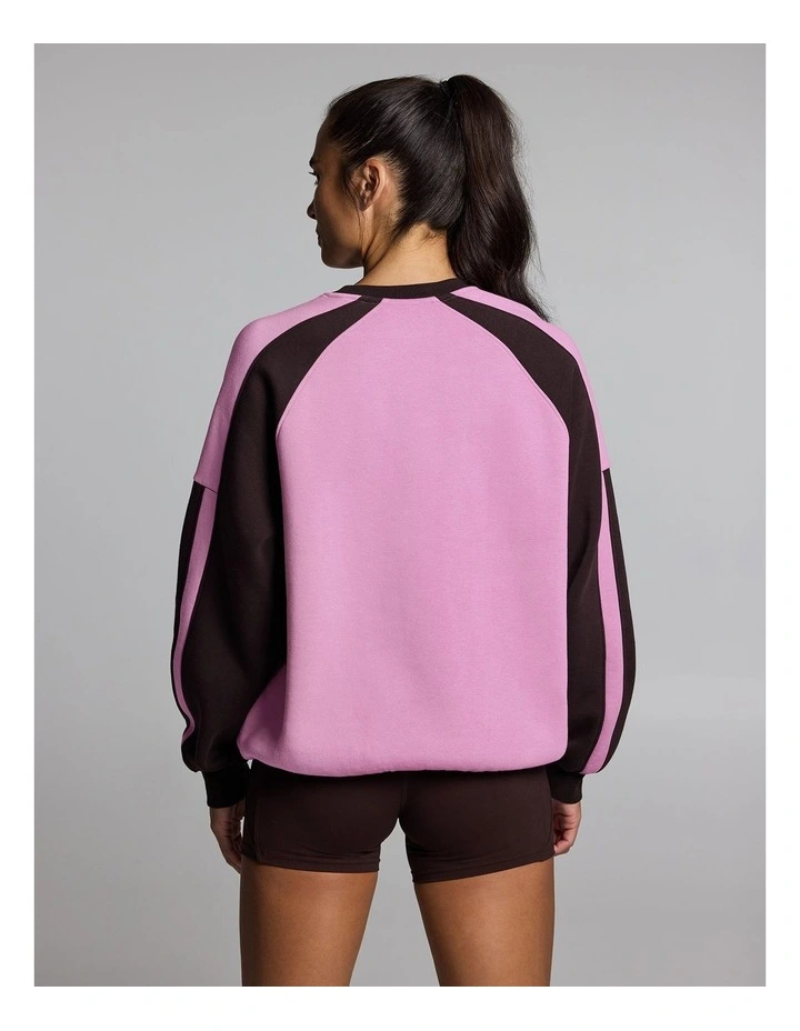 Cosy Fleece Oversized Crew Dusty Pink image 2