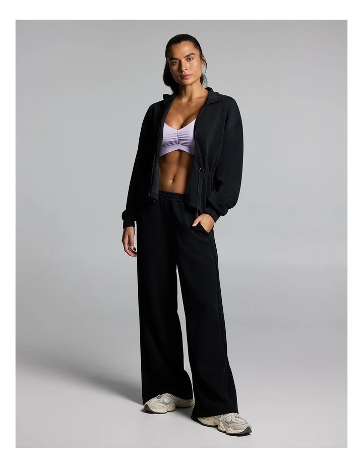 Travel Cinch Waist Zip Through Jacket Black image 7
