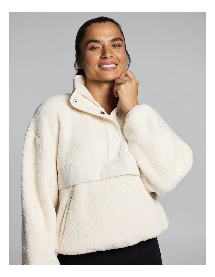Sherpa Half Zip Cream image 4