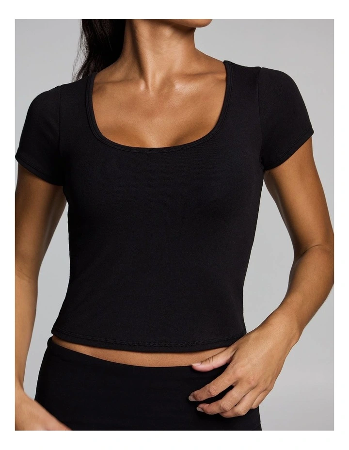 Rib Support Tee Black image 4