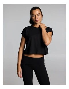 Relaxed Crew Hip Tee Black