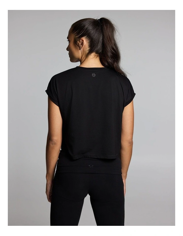 Relaxed Crew Hip Tee Black image 2