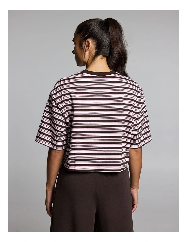 Stripe Boxy Hip Length Tee Multi image 2