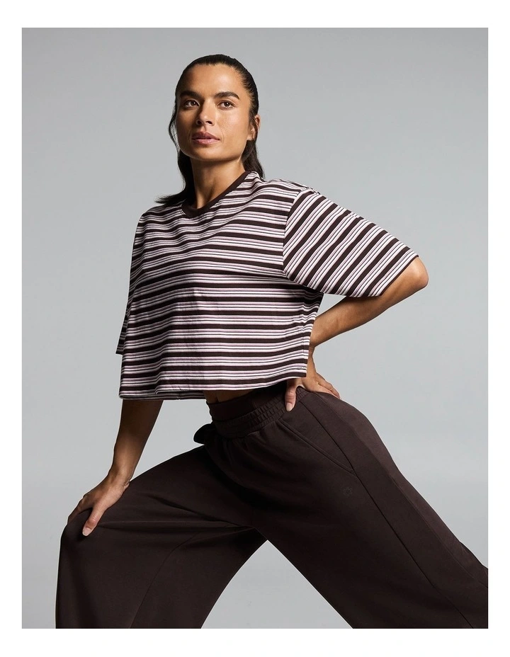 Stripe Boxy Hip Length Tee Multi image 6