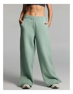 Luxe Fleece Wide Leg Pants Matcha