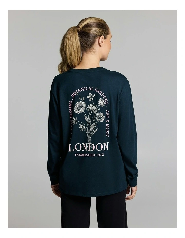 Loose Fit Long Sleeve Tee Teal image 2