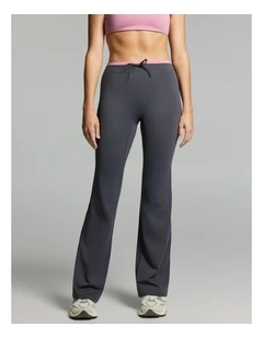 Tipped Tie Front Slim Flared Tights Zinc