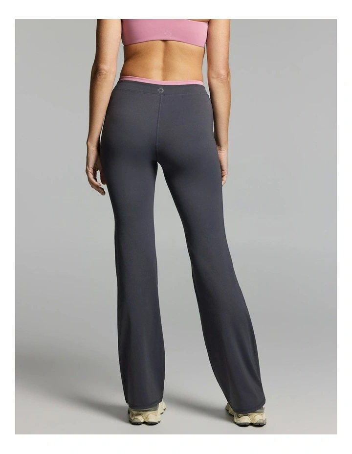 Tipped Tie Front Slim Flared Tights Zinc image 2
