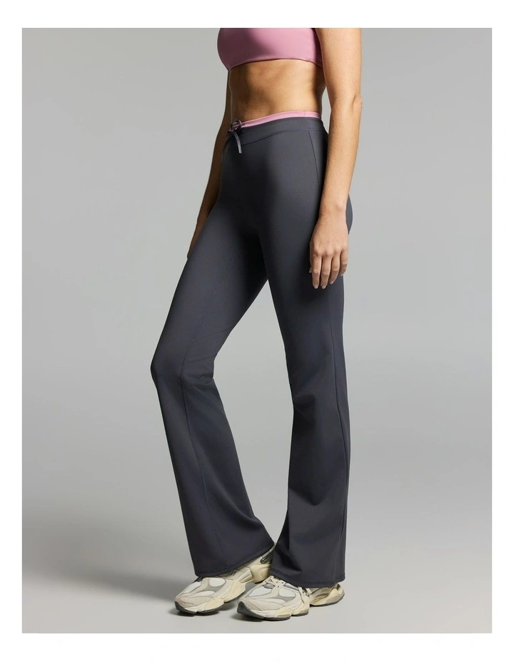 Tipped Tie Front Slim Flared Tights Zinc image 3