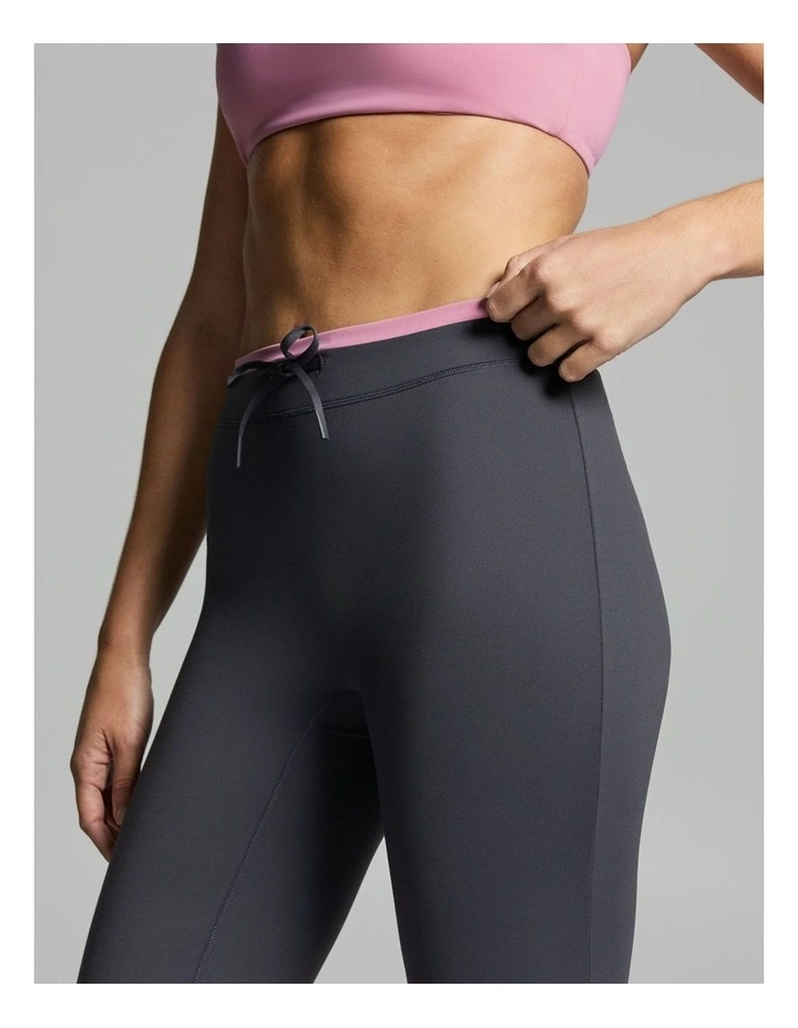 Tipped Tie Front Slim Flared Tights Zinc image 5