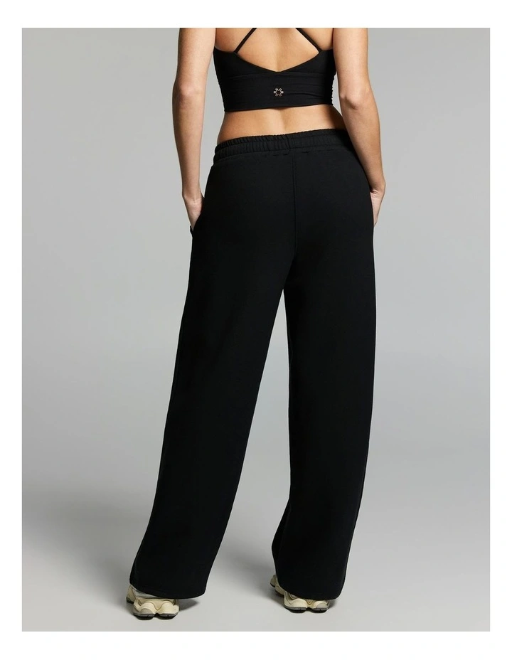 Plush Fleece Wide Leg Pants Black image 2