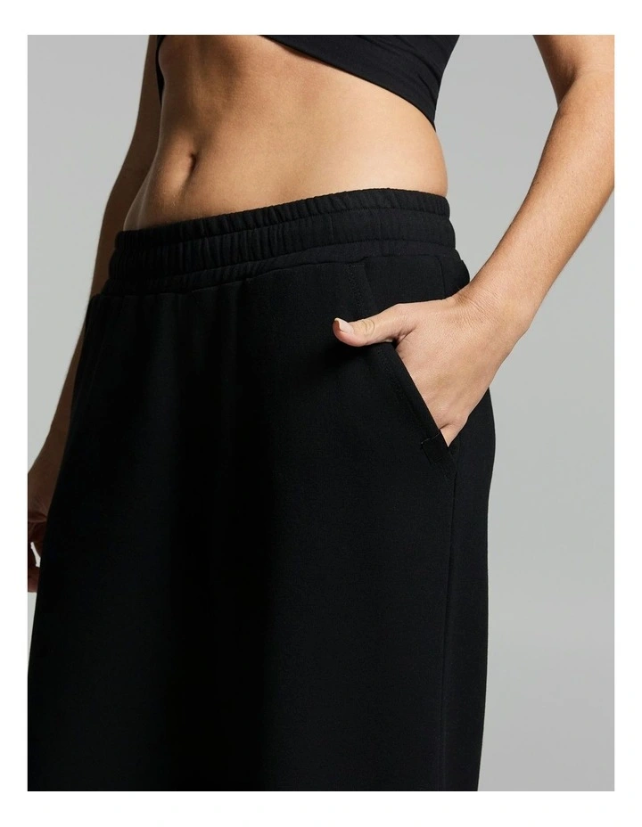 Plush Fleece Wide Leg Pants Black image 4