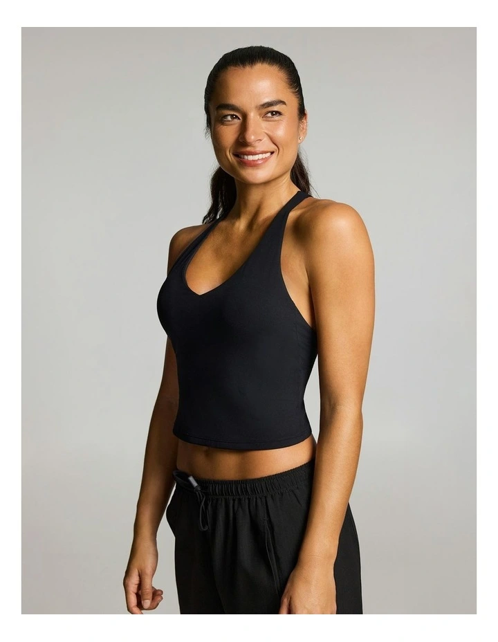 Scoop Back Support Singlet Black image 3