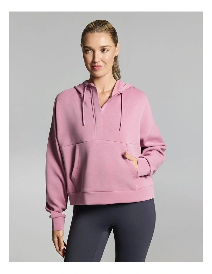 Travel Half Zip Hoodie Dusty Pink image 1