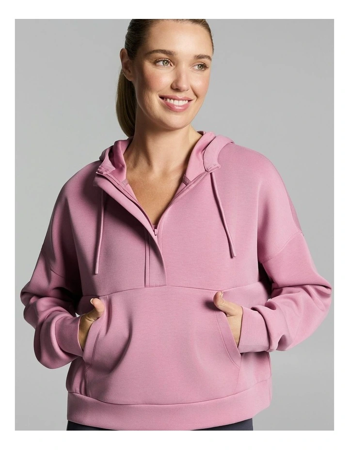 Travel Half Zip Hoodie Dusty Pink image 4