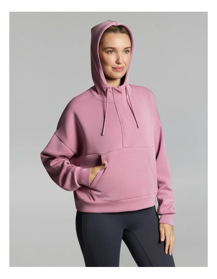 Travel Half Zip Hoodie Dusty Pink image 5