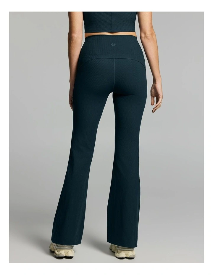 Rib Luxesoft Slim Flared Tights Teal image 2