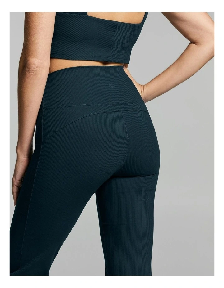 Rib Luxesoft Slim Flared Tights Teal image 4