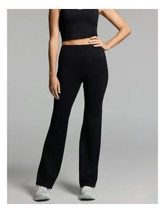 No Front Seam Scrunch Bum Flared Tights Black