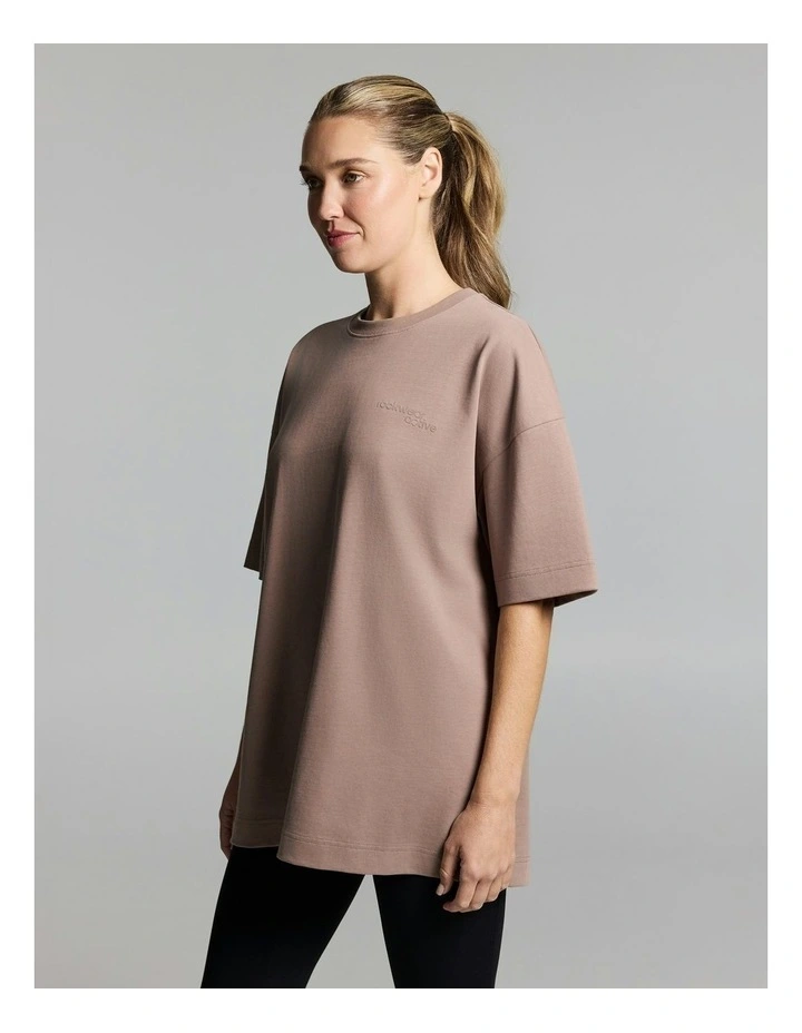 Luxe Brushed Oversize Tee Coffee image 3