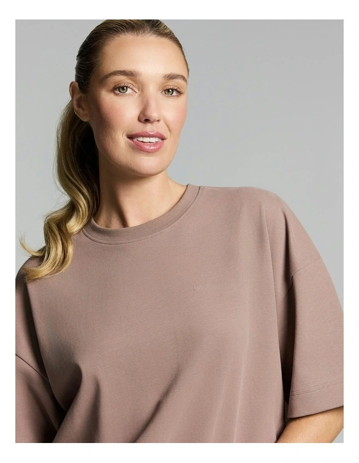 Luxe Brushed Oversize Tee Coffee image 4