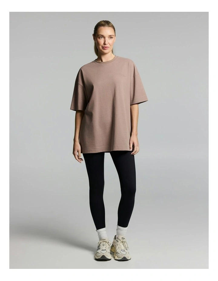 Luxe Brushed Oversize Tee Coffee image 5