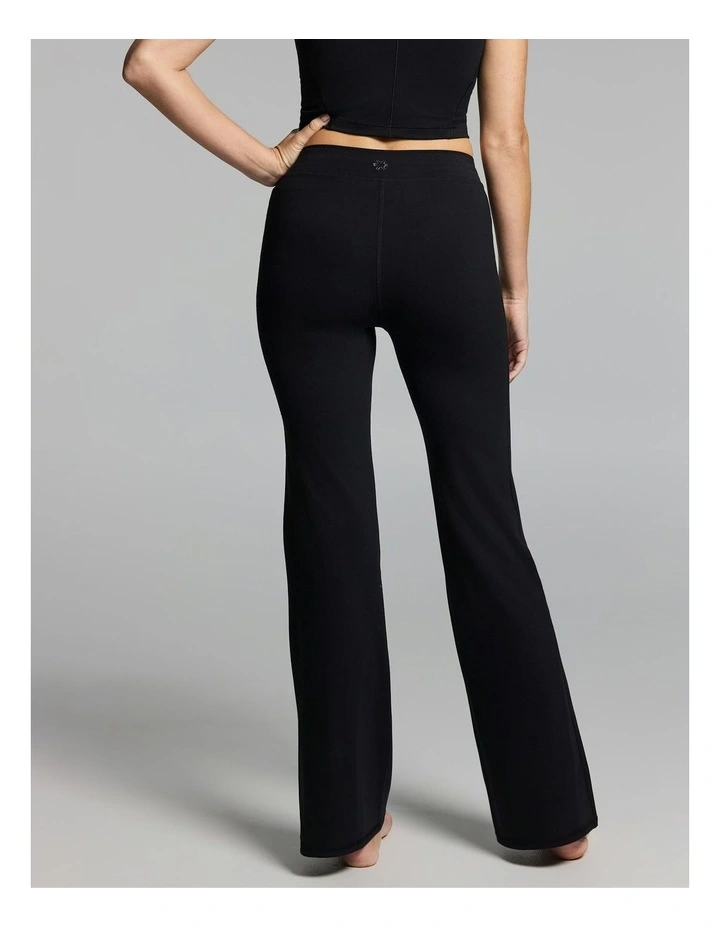 No Front Seam Tie Front Slim Flared Tights Black image 2