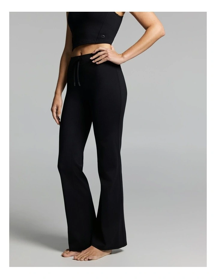 No Front Seam Tie Front Slim Flared Tights Black image 3