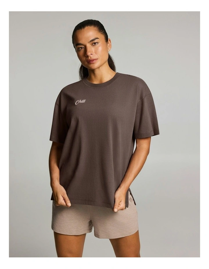 Luxe Loose Fit Tee Milk Choc image 1
