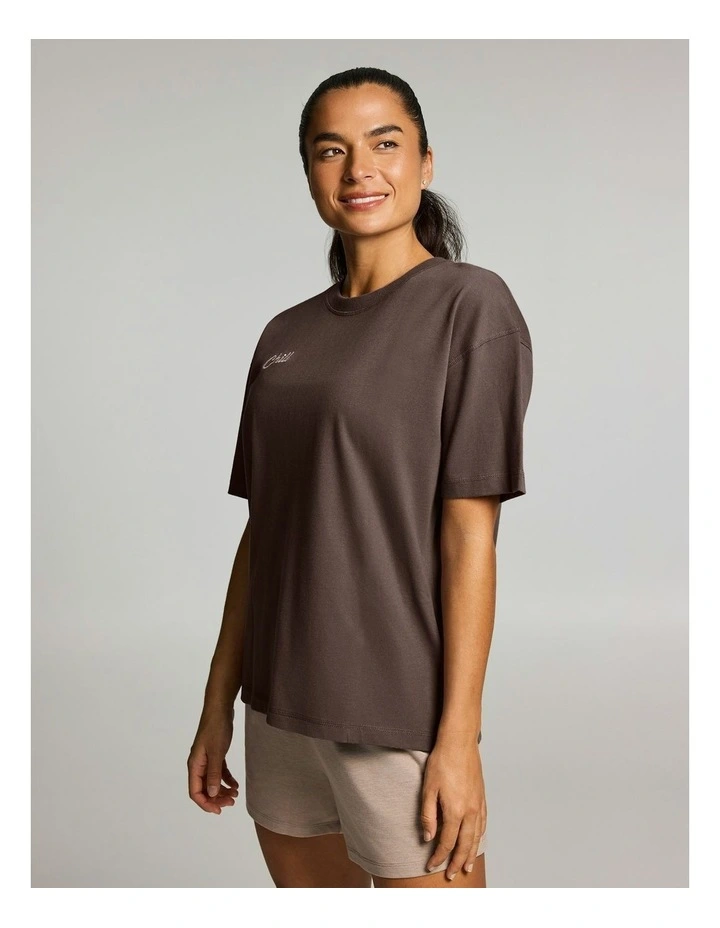 Luxe Loose Fit Tee Milk Choc image 3