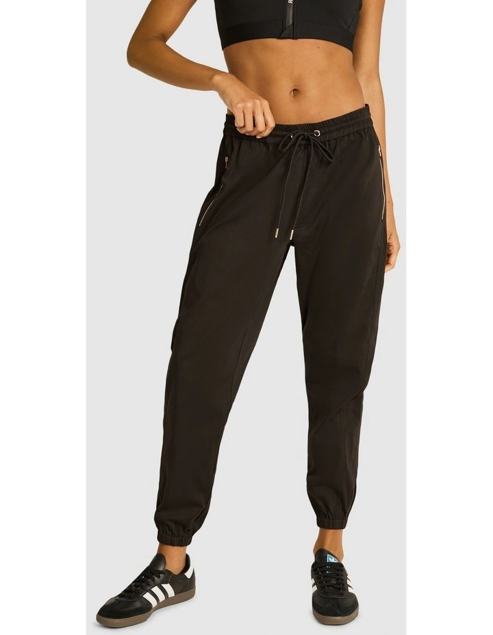 Woven Drawstring Pants Black image 1