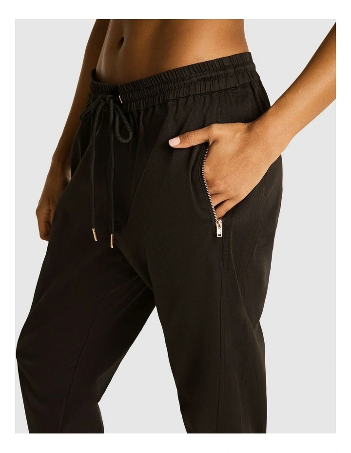 Woven Drawstring Pants Black image 4