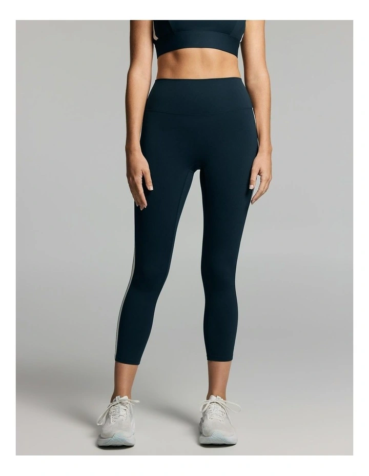 Side Stripe Ankle Grazer Tights Teal image 1