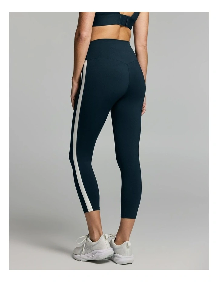 Side Stripe Ankle Grazer Tights Teal image 2