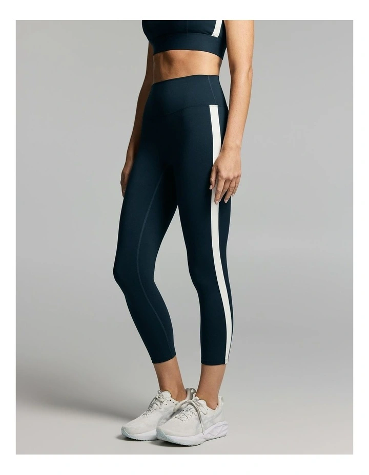 Side Stripe Ankle Grazer Tights Teal image 3