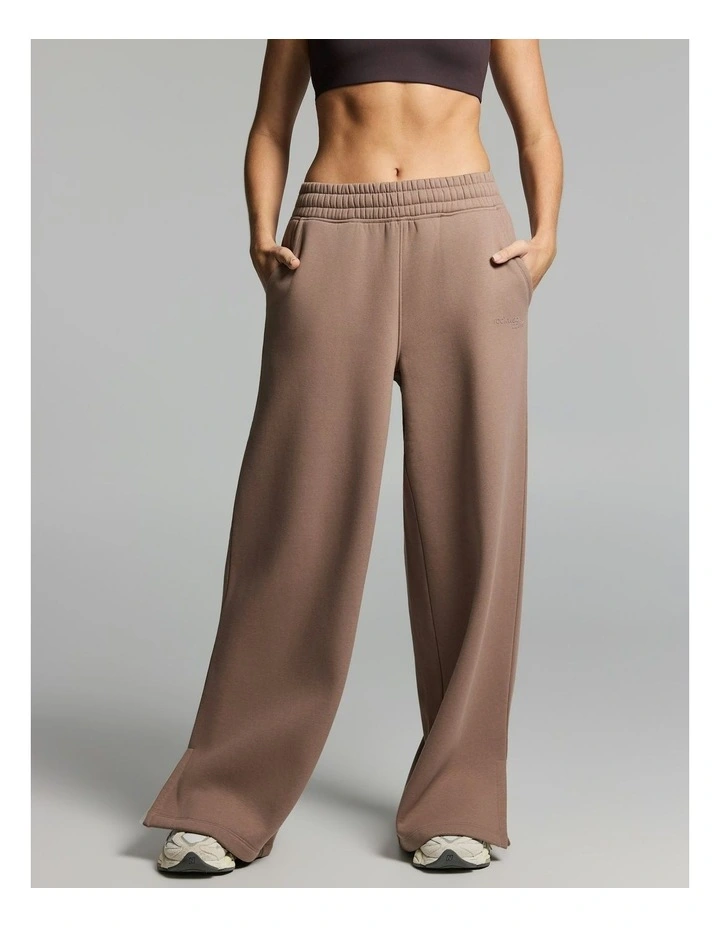 Luxe Fleece Wide Leg Pants Coffee image 1