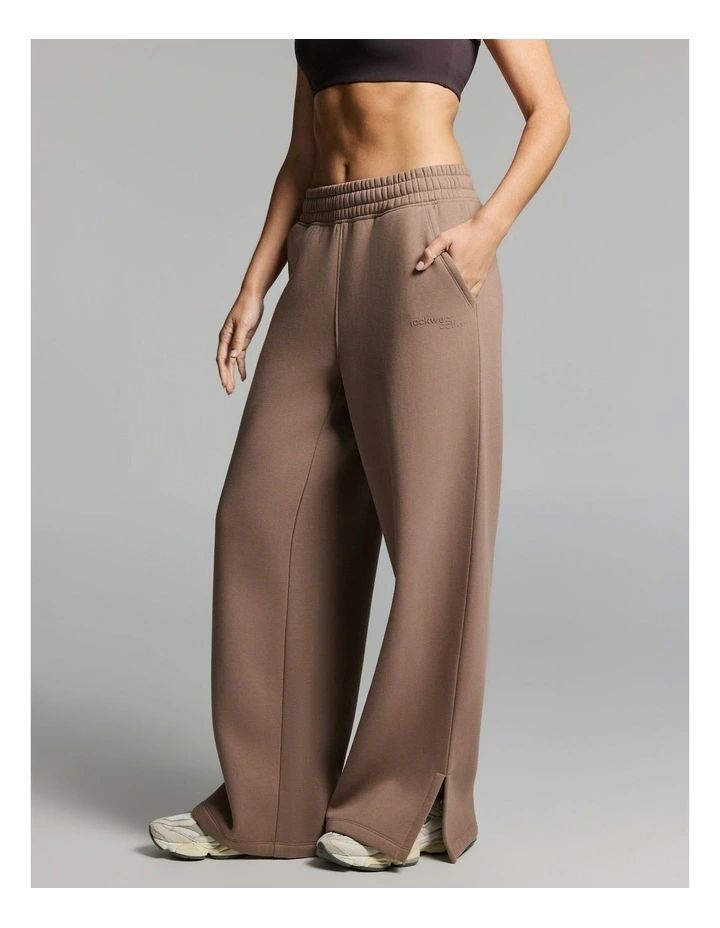 Luxe Fleece Wide Leg Pants Coffee image 3