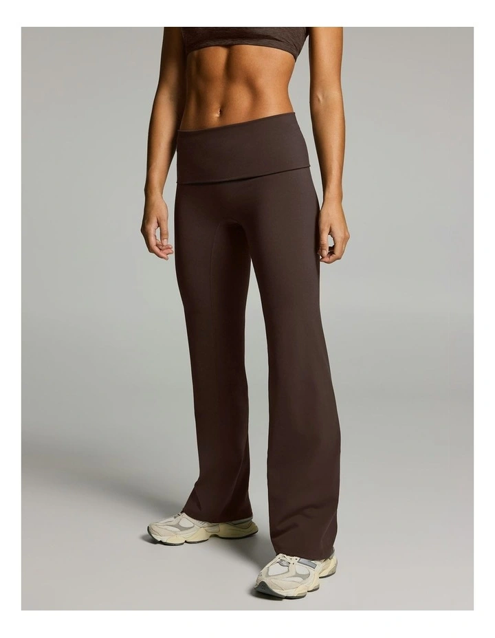 Roll Down Flared Tights Carob image 3