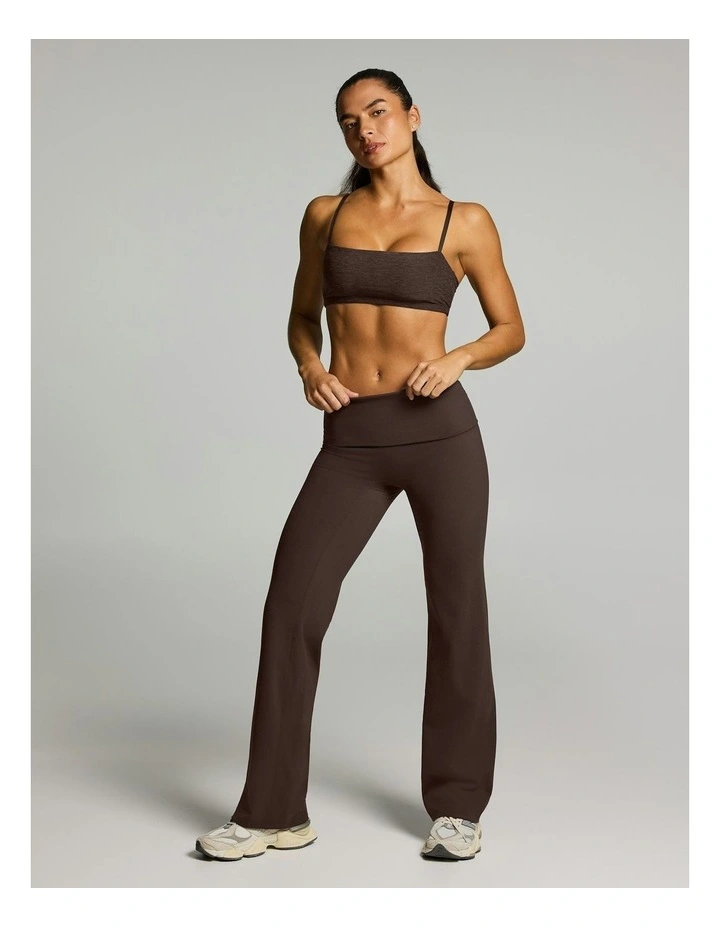 Roll Down Flared Tights Carob image 5