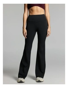 No Front Seam Thermal Flared Tights Black