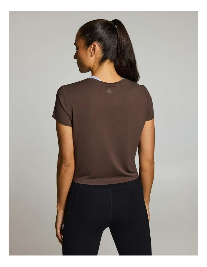Tie Front Tee Carob image 2