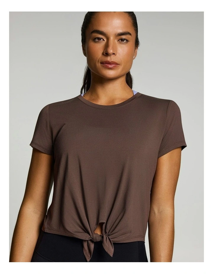 Tie Front Tee Carob image 4