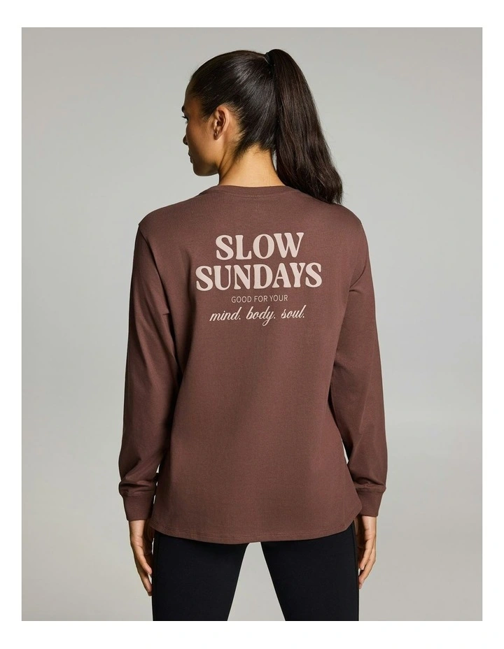 Loose Fit Long Sleeve Tee Pecan image 2