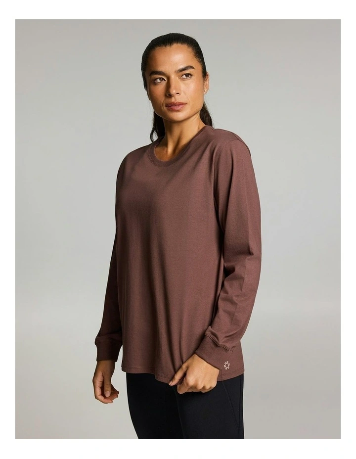 Loose Fit Long Sleeve Tee Pecan image 3