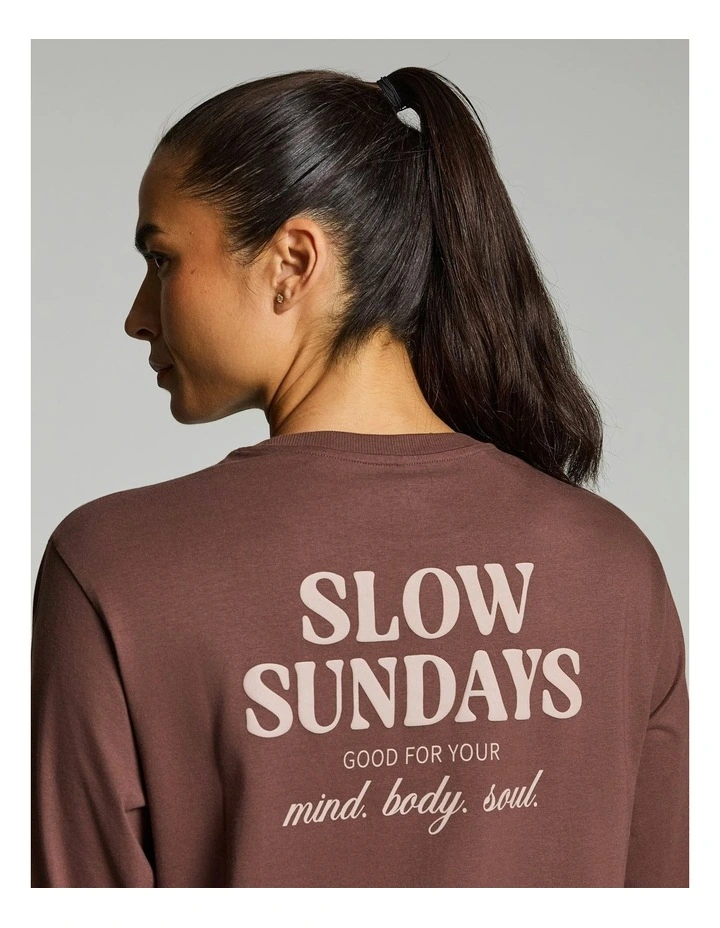 Loose Fit Long Sleeve Tee Pecan image 4