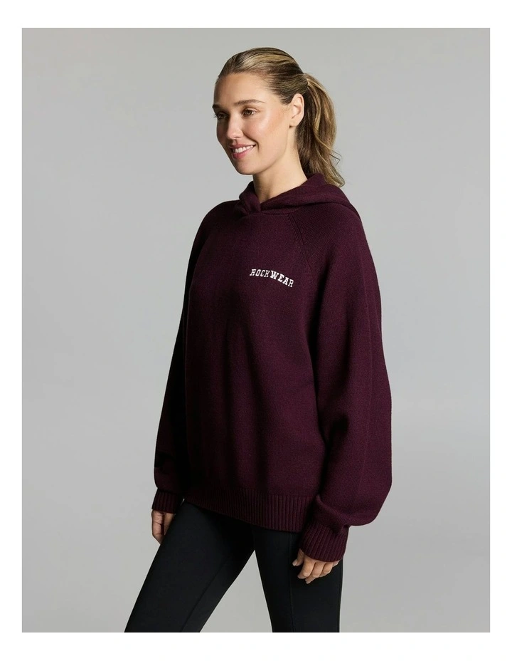 Heritage Knit Hoodie Cherry Cola image 3