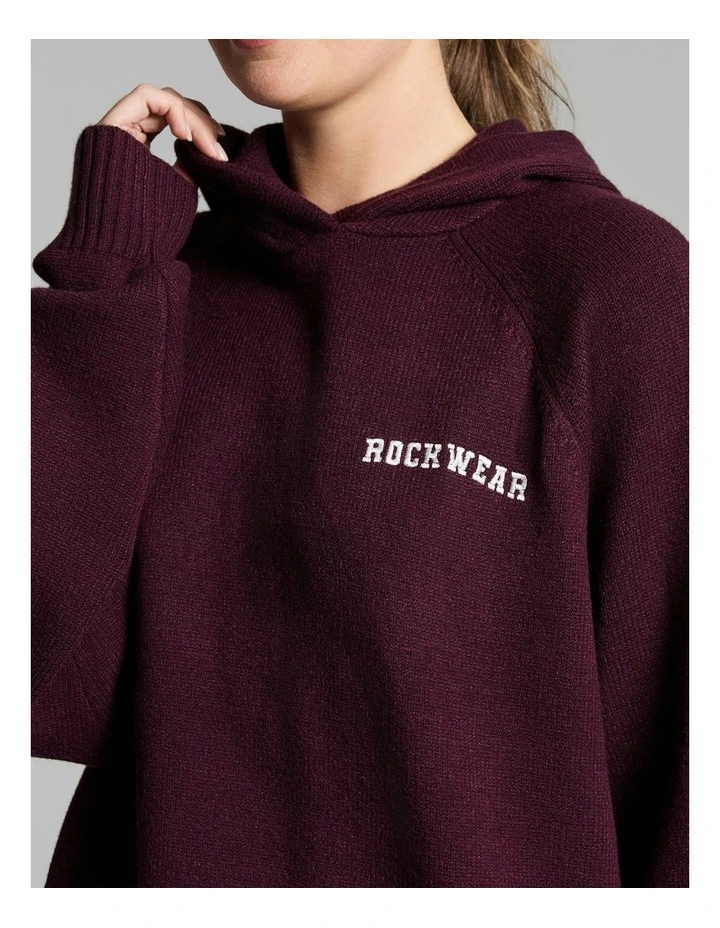 Heritage Knit Hoodie Cherry Cola image 4