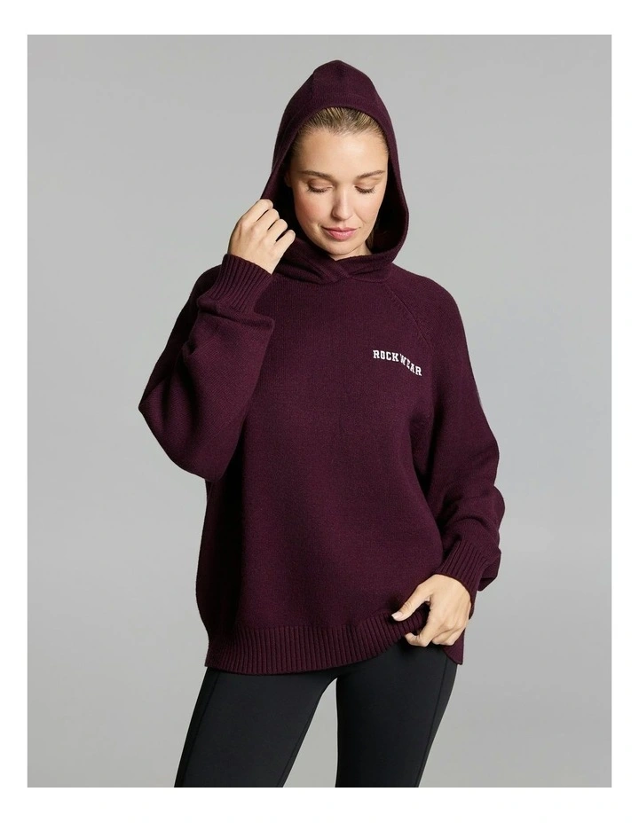 Heritage Knit Hoodie Cherry Cola image 5