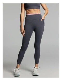 Blocked Pocket Ankle Grazer Tights Zinc