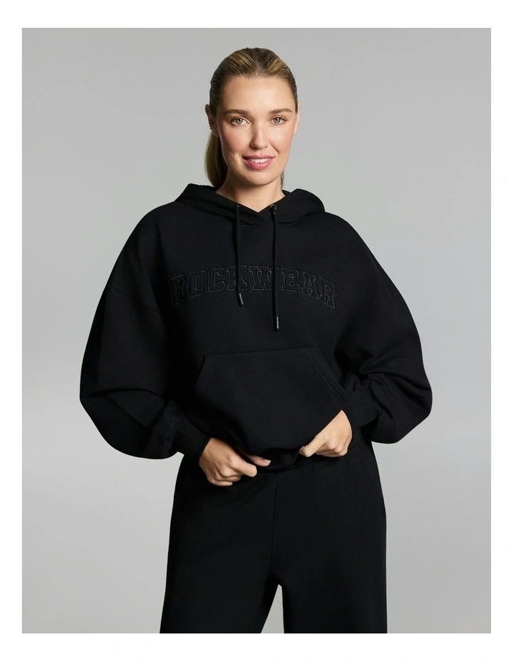 Plush Fleece Hoodie Black image 1